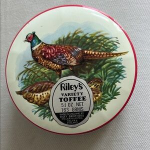 Riley's Variety Toffee Tin with Pheasant Design